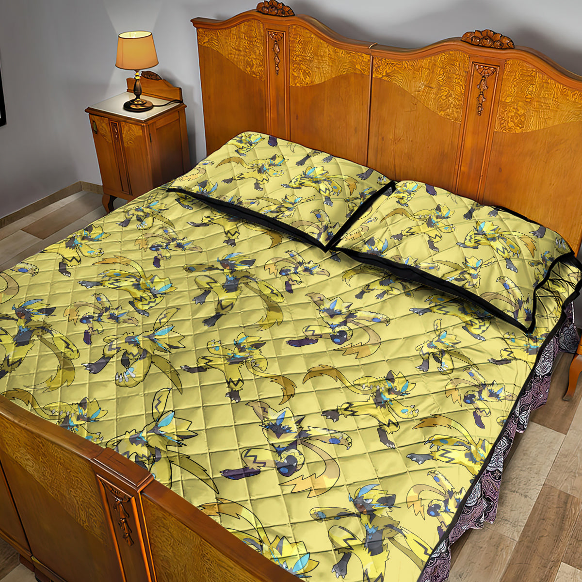 Zeraora Pattern Style Quilt Bed Set