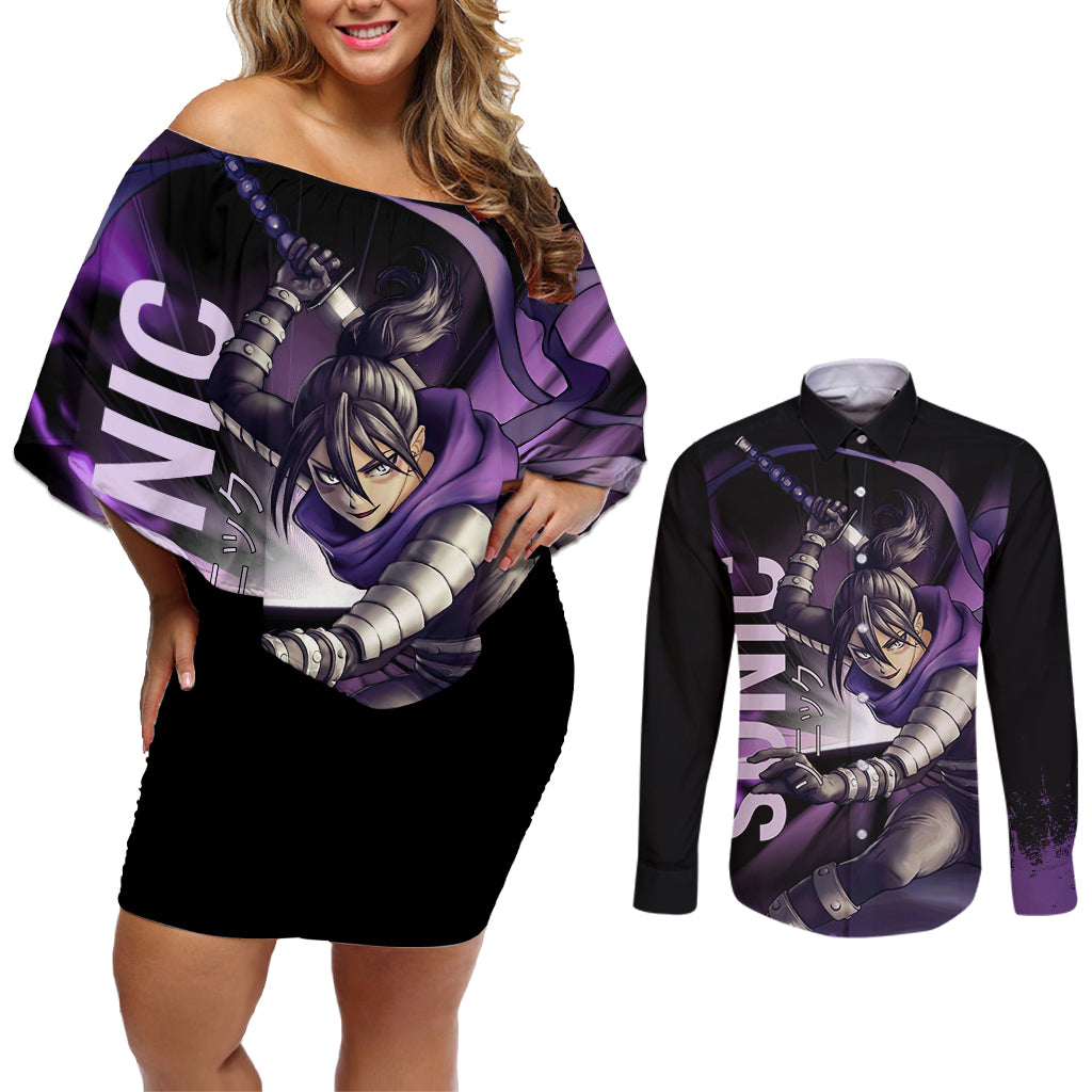 Sonic - One Puch Man Couples Matching Off Shoulder Short Dress and Long Sleeve Button Shirt