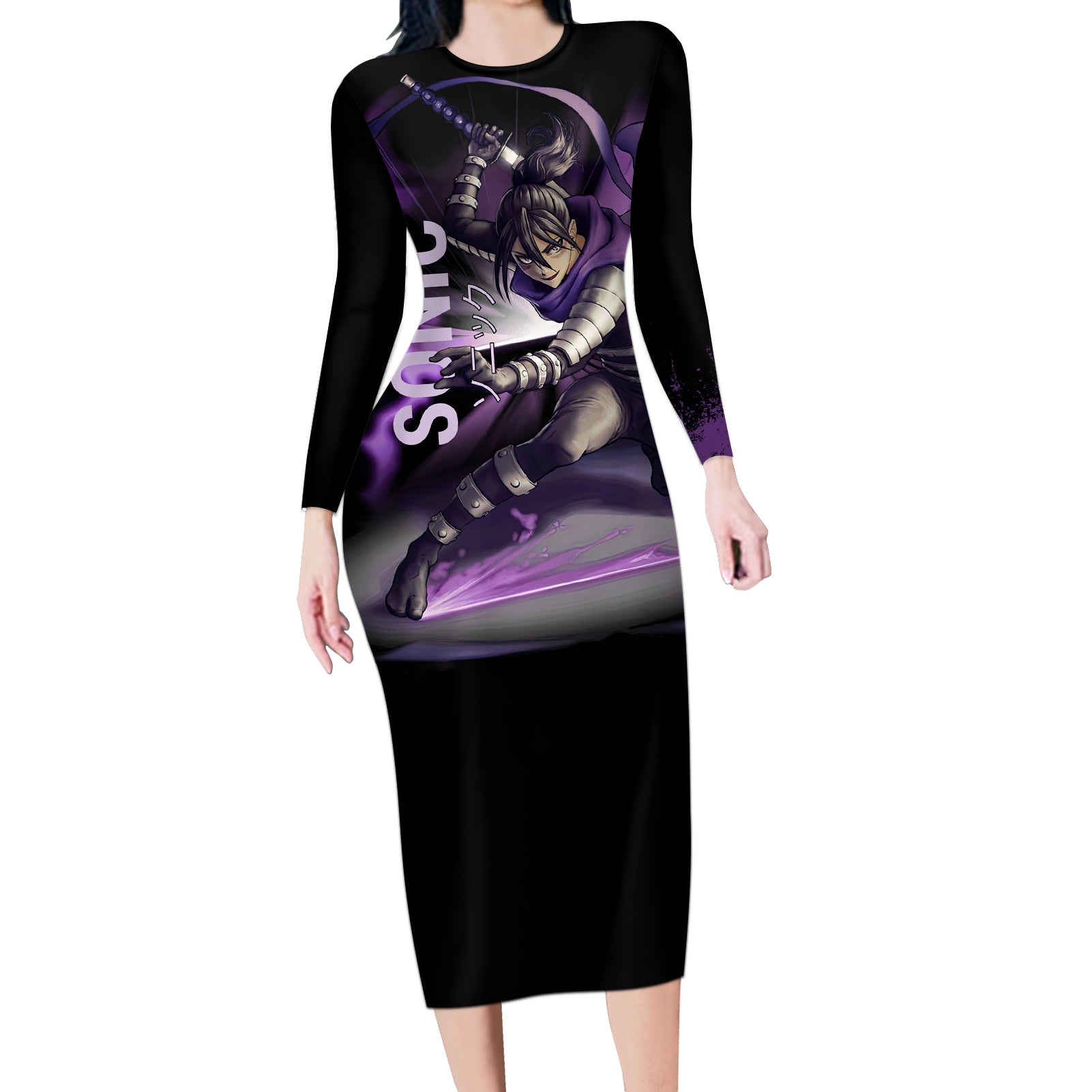 Sonic - One Puch Man Long Sleeve Bodycon Dress