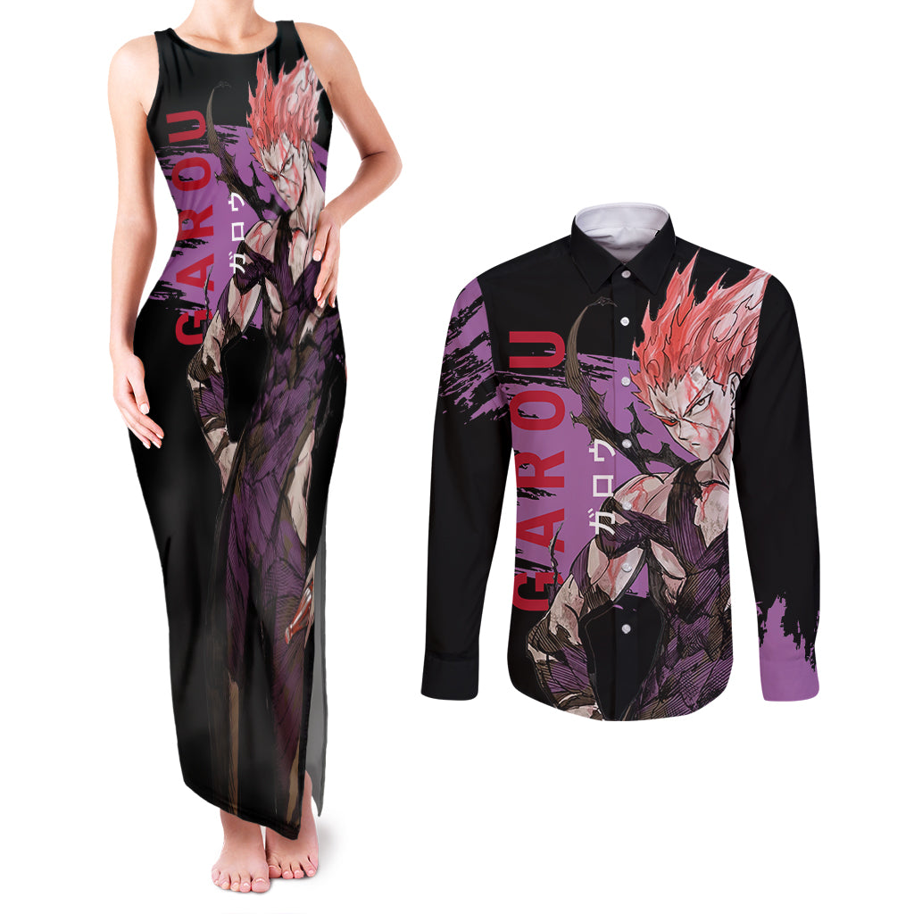 Garou - Anime OPM Couples Matching Tank Maxi Dress and Long Sleeve Button Shirt