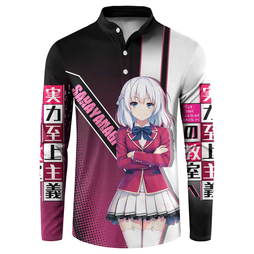 Arisu Sakayanagi Button Sweatshirt Refined High-Class Anime Style