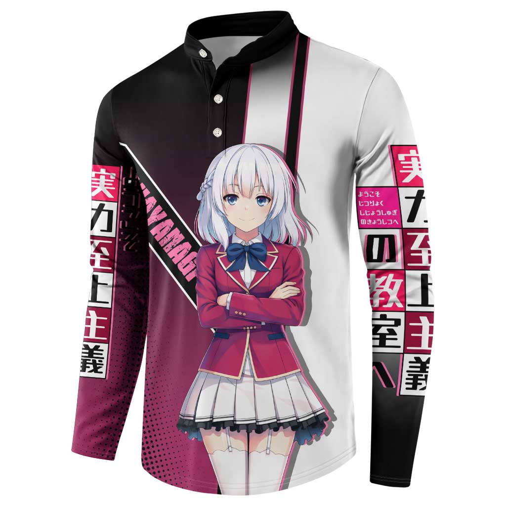 Arisu Sakayanagi Button Sweatshirt Refined High-Class Anime Style