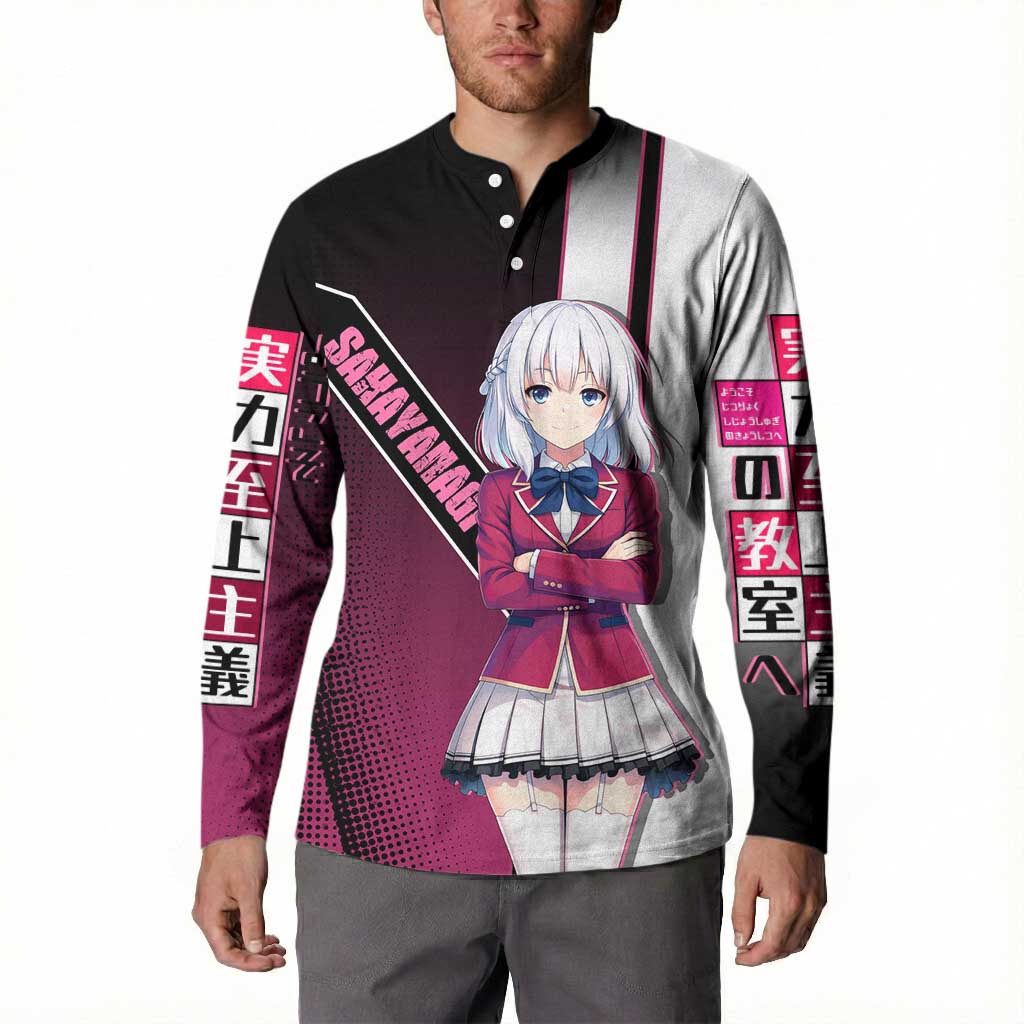 Arisu Sakayanagi Button Sweatshirt Refined High-Class Anime Style