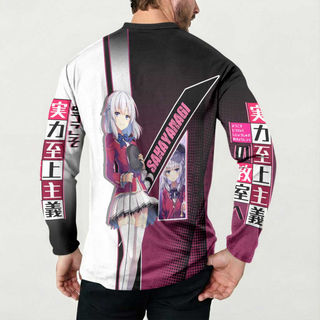 Arisu Sakayanagi Button Sweatshirt Refined High-Class Anime Style