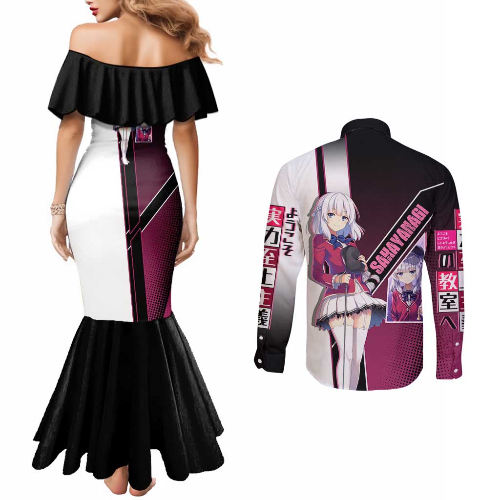 Arisu Sakayanagi Couples Matching Mermaid Dress and Long Sleeve Button Shirt Refined High-Class Anime Style