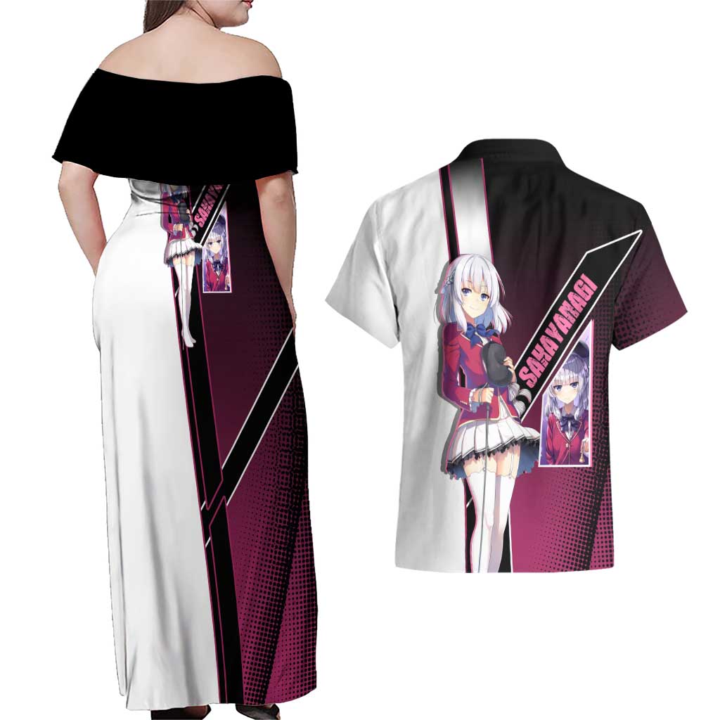 Arisu Sakayanagi Couples Matching Off Shoulder Maxi Dress and Hawaiian Shirt Refined High-Class Anime Style
