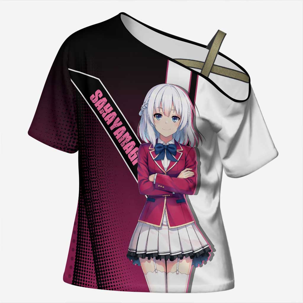 Arisu Sakayanagi Cross Shoulder Shirt Refined High-Class Anime Style