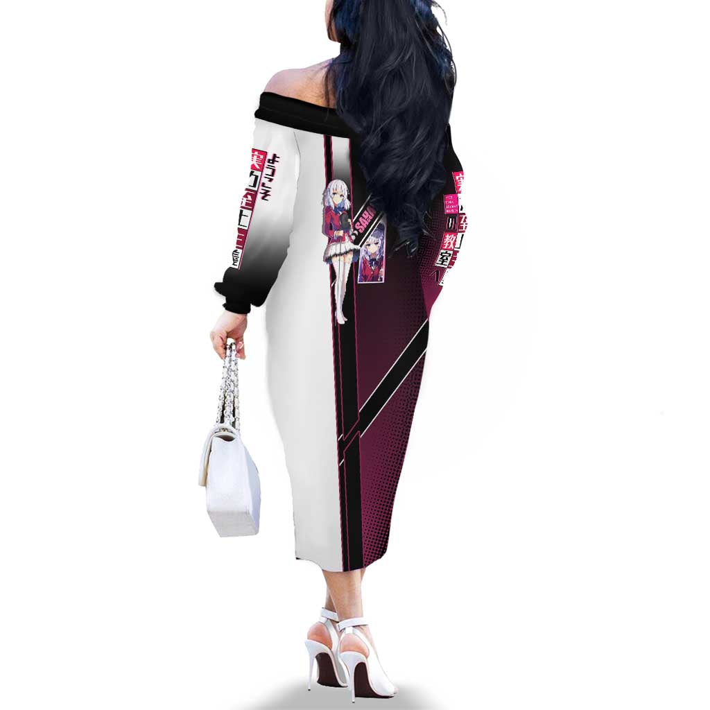 Arisu Sakayanagi Family Matching Off The Shoulder Long Sleeve Dress and Hawaiian Shirt Refined High-Class Anime Style
