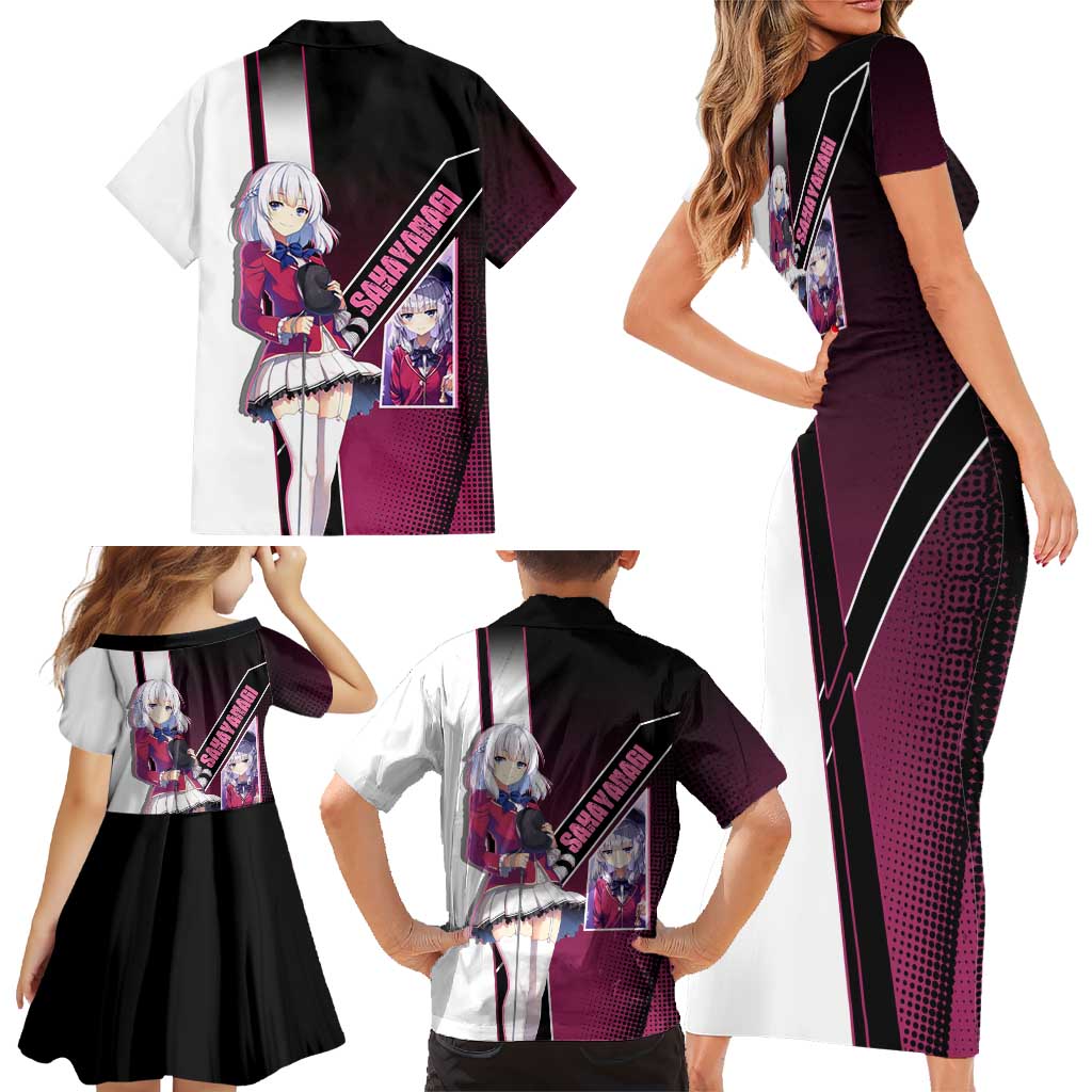 Arisu Sakayanagi Family Matching Short Sleeve Bodycon Dress and Hawaiian Shirt Refined High-Class Anime Style