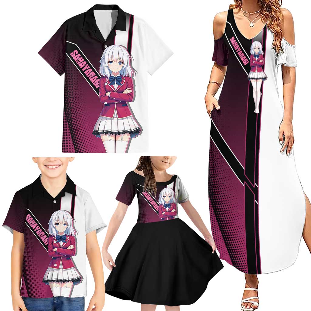 Arisu Sakayanagi Family Matching Summer Maxi Dress and Hawaiian Shirt Refined High-Class Anime Style