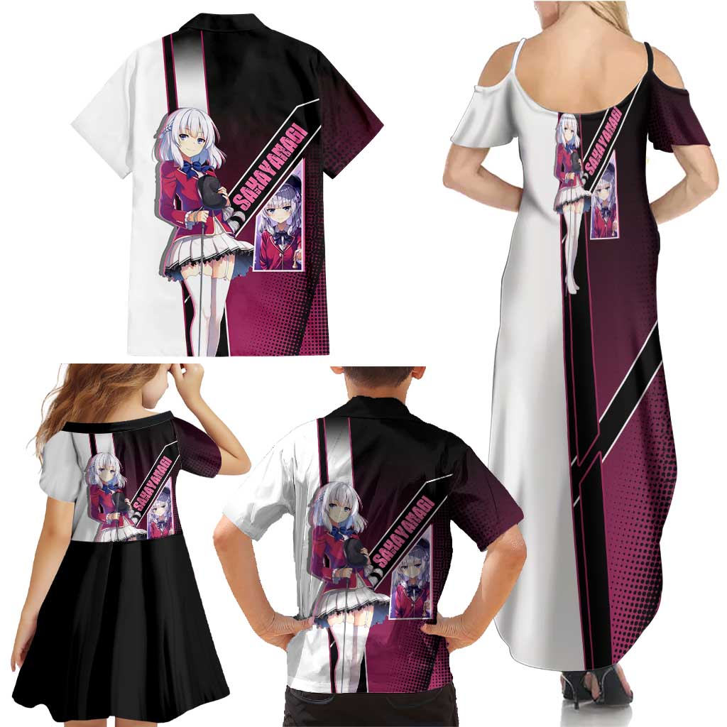 Arisu Sakayanagi Family Matching Summer Maxi Dress and Hawaiian Shirt Refined High-Class Anime Style