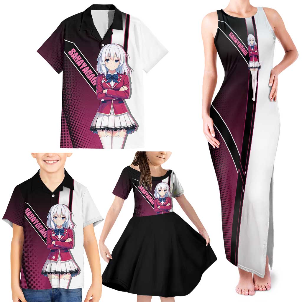 Arisu Sakayanagi Family Matching Tank Maxi Dress and Hawaiian Shirt Refined High-Class Anime Style