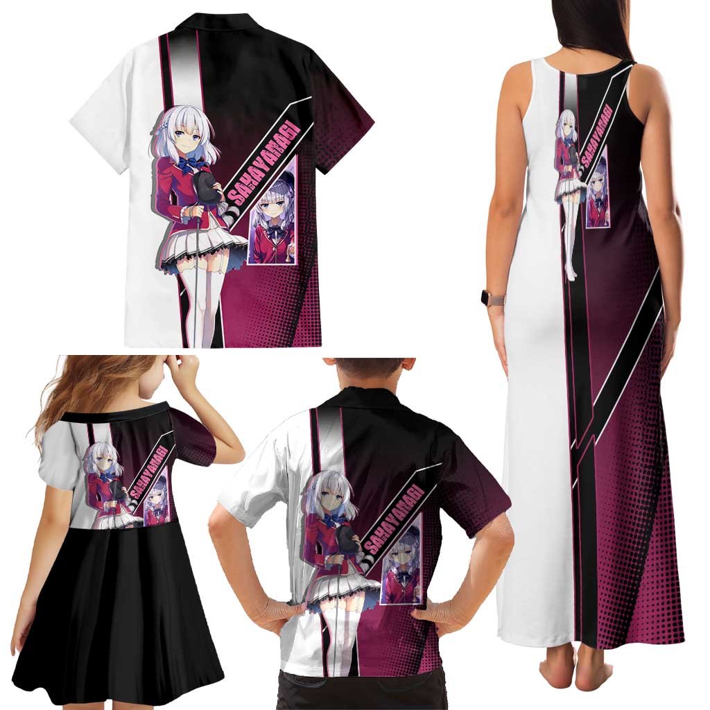 Arisu Sakayanagi Family Matching Tank Maxi Dress and Hawaiian Shirt Refined High-Class Anime Style