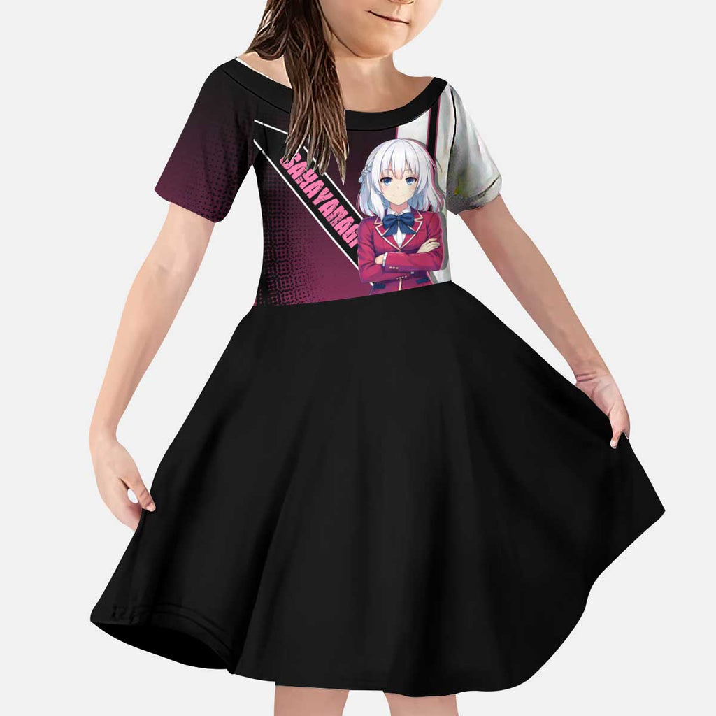Arisu Sakayanagi Kid Short Sleeve Dress Refined High-Class Anime Style