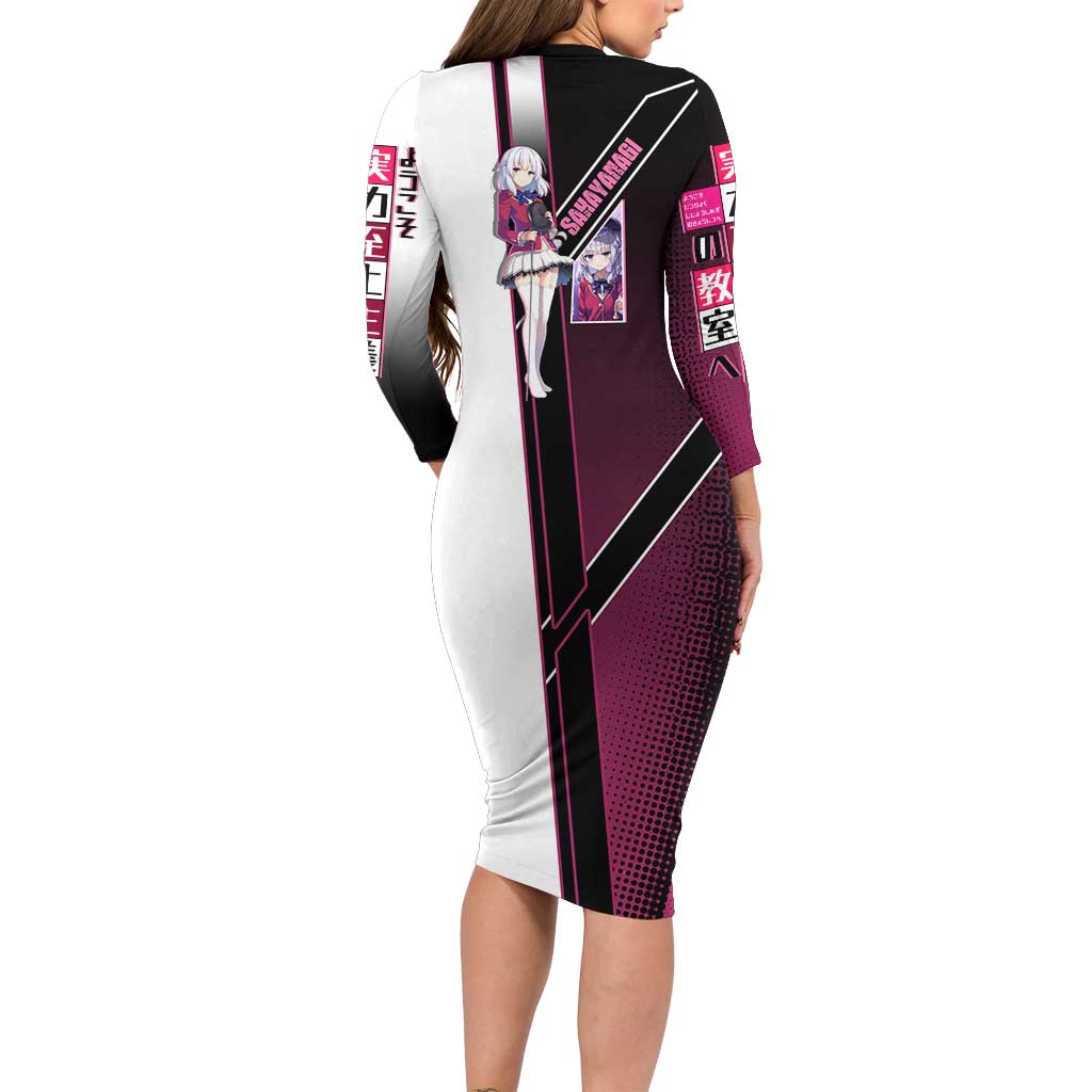 Arisu Sakayanagi Long Sleeve Bodycon Dress Refined High-Class Anime Style