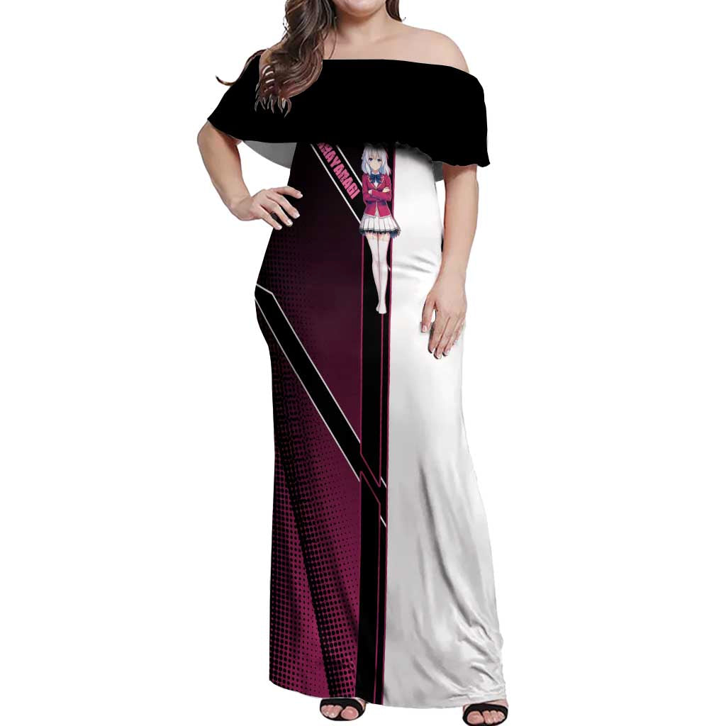 Arisu Sakayanagi Off Shoulder Maxi Dress Refined High-Class Anime Style
