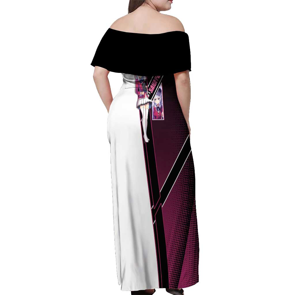 Arisu Sakayanagi Off Shoulder Maxi Dress Refined High-Class Anime Style