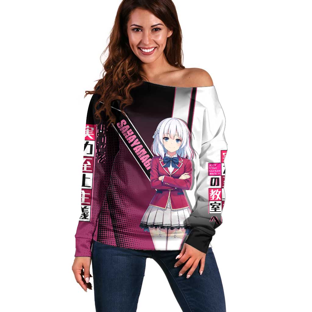 Arisu Sakayanagi Off Shoulder Sweater Refined High-Class Anime Style