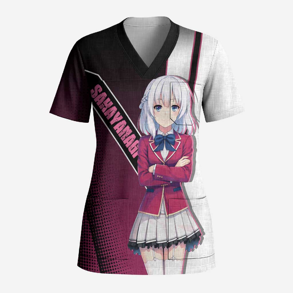 Arisu Sakayanagi Scrub Top Refined High-Class Anime Style