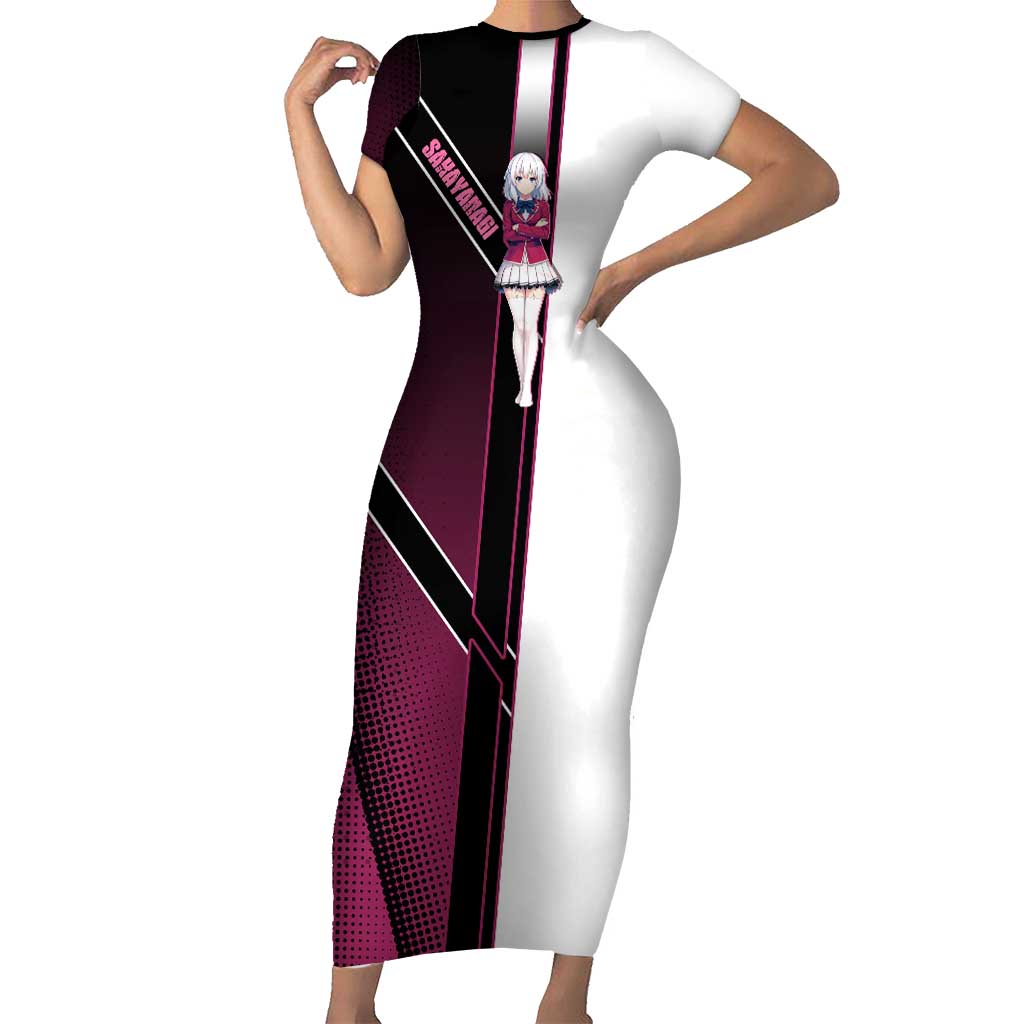 Arisu Sakayanagi Short Sleeve Bodycon Dress Refined High-Class Anime Style