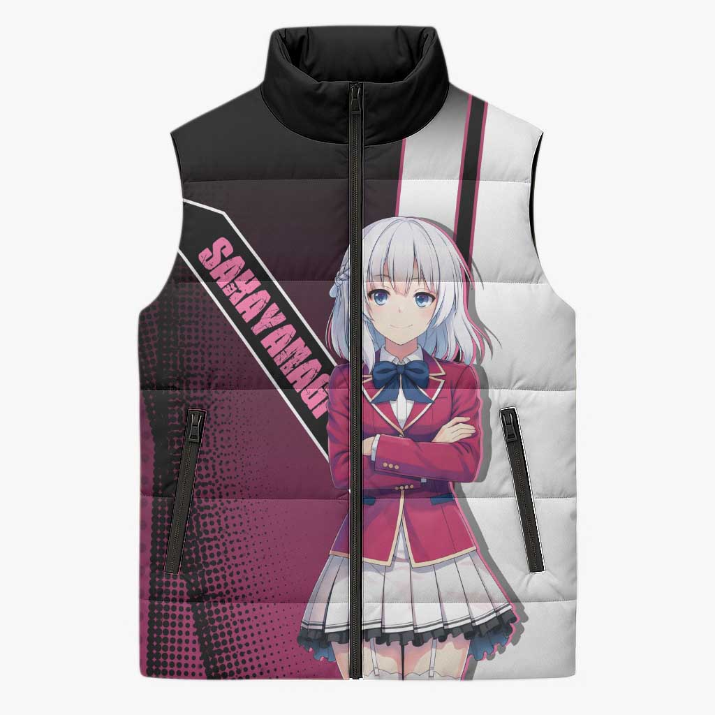 Arisu Sakayanagi Sleeveless Puffer Jacket Refined High-Class Anime Style