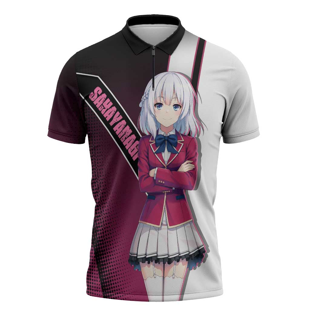Arisu Sakayanagi Zipper Polo Shirt Refined High-Class Anime Style