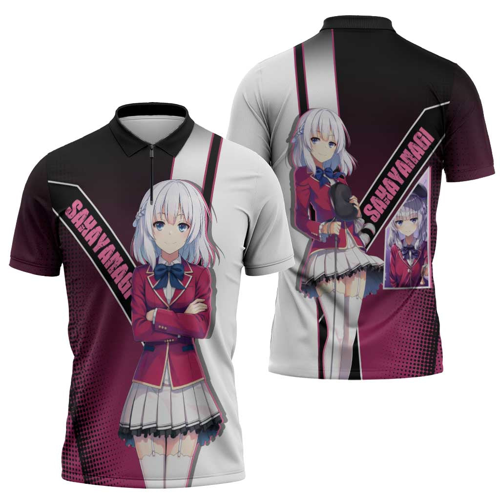 Arisu Sakayanagi Zipper Polo Shirt Refined High-Class Anime Style