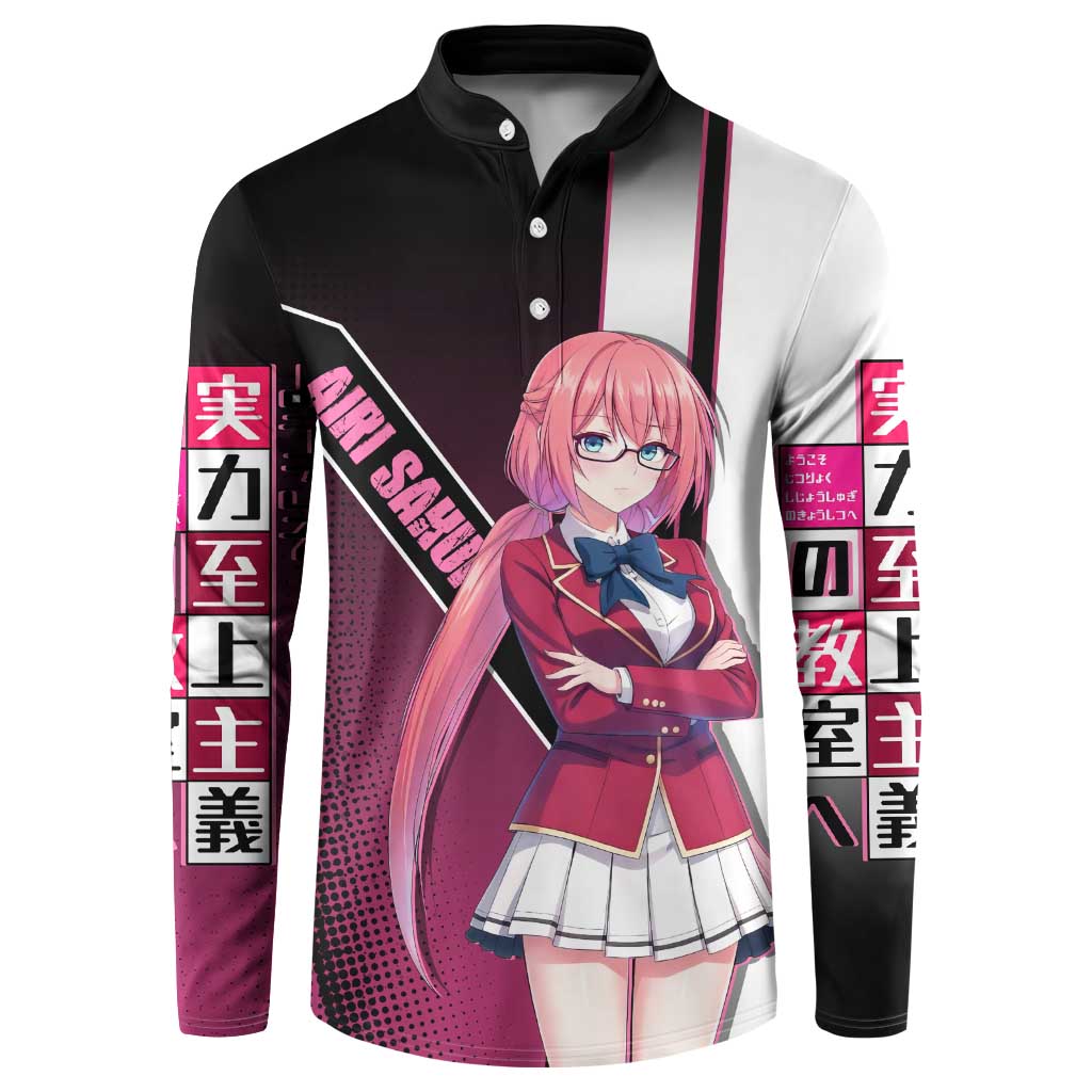 Airi Sakura Button Sweatshirt Shy Moe-Inspired Anime Style