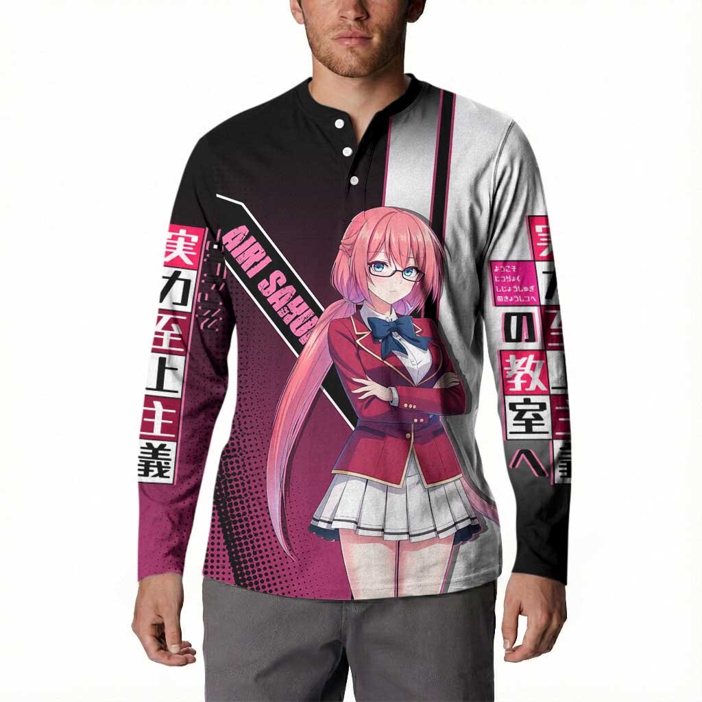 Airi Sakura Button Sweatshirt Shy Moe-Inspired Anime Style