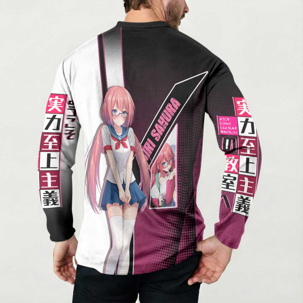 Airi Sakura Button Sweatshirt Shy Moe-Inspired Anime Style