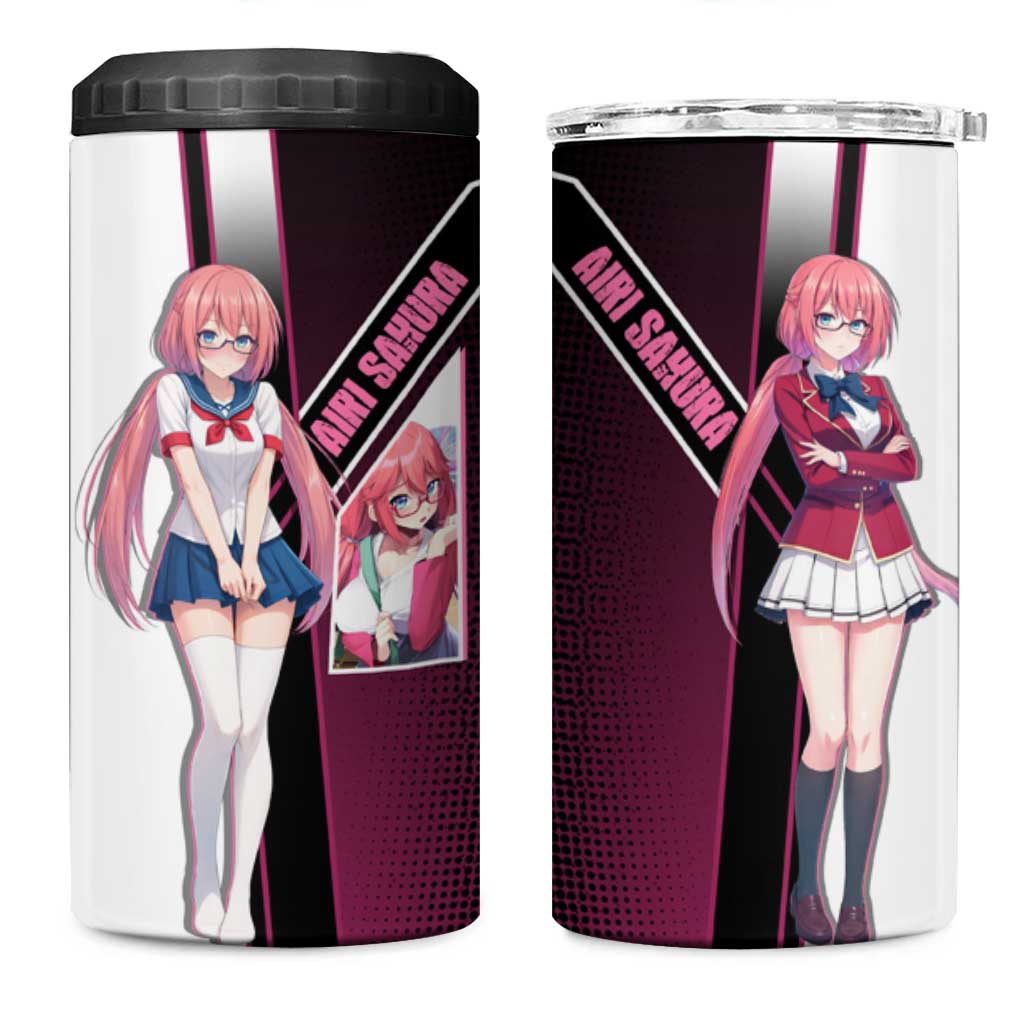 Airi Sakura 4 in 1 Can Cooler Tumbler Shy Moe-Inspired Anime Style