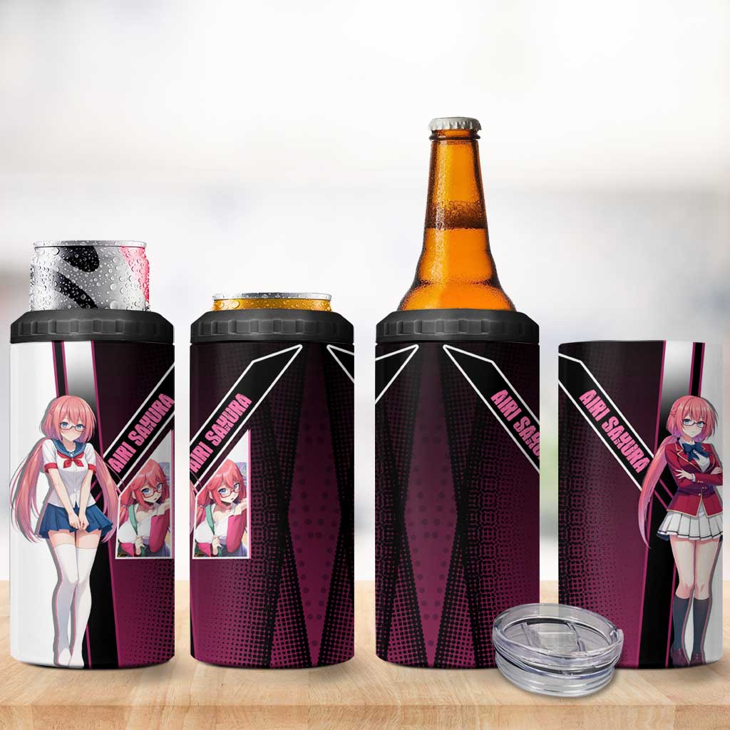 Airi Sakura 4 in 1 Can Cooler Tumbler Shy Moe-Inspired Anime Style