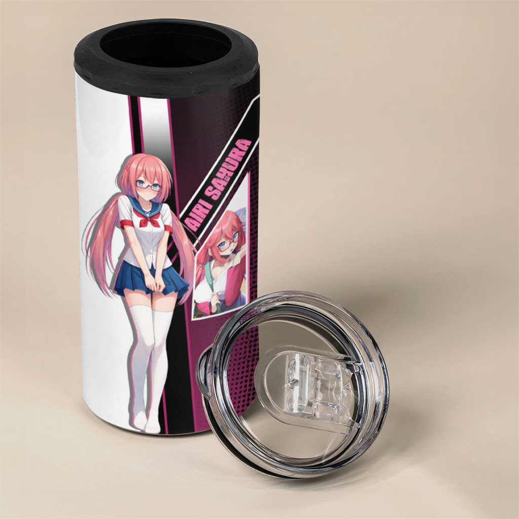 Airi Sakura 4 in 1 Can Cooler Tumbler Shy Moe-Inspired Anime Style
