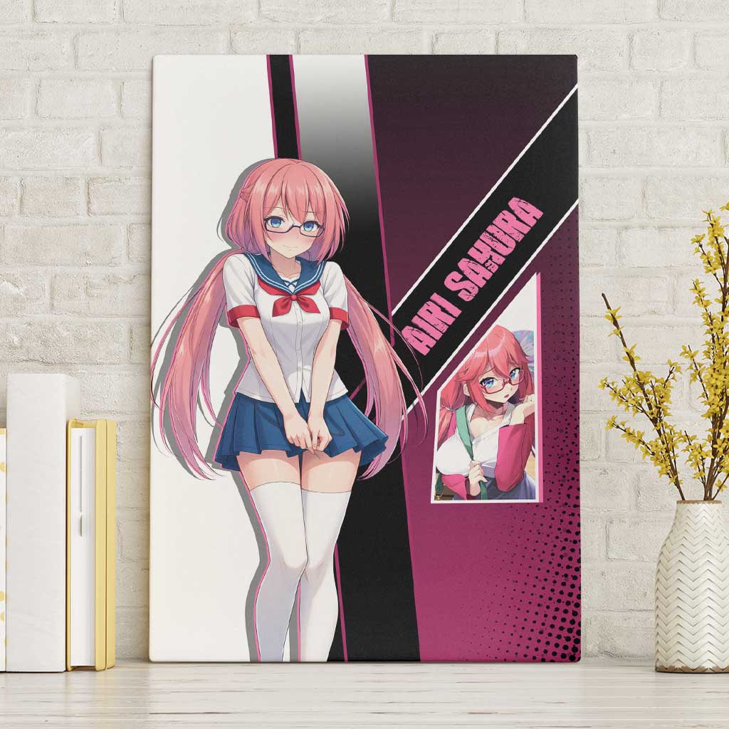Airi Sakura Canvas Wall Art Shy Moe-Inspired Anime Style