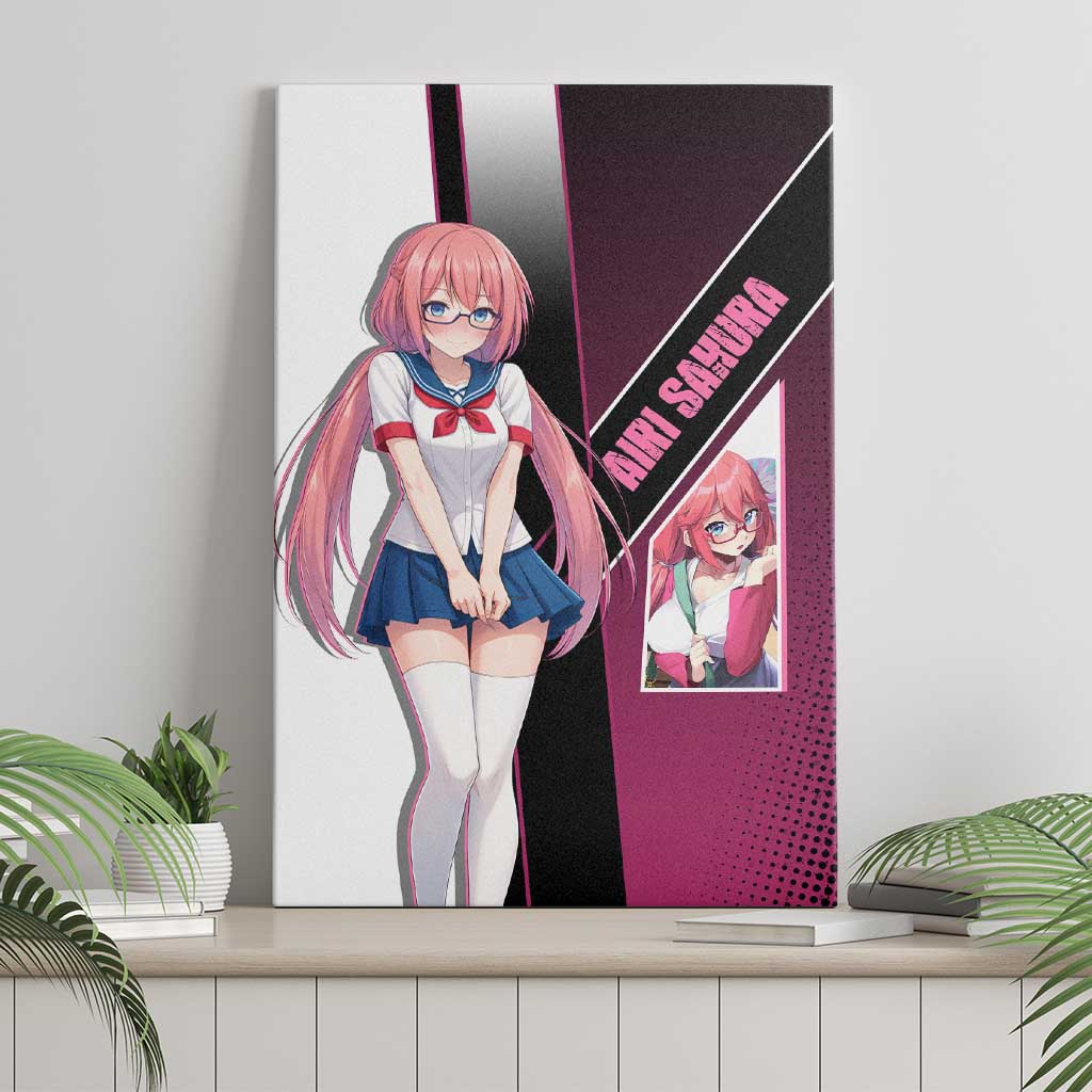 Airi Sakura Canvas Wall Art Shy Moe-Inspired Anime Style