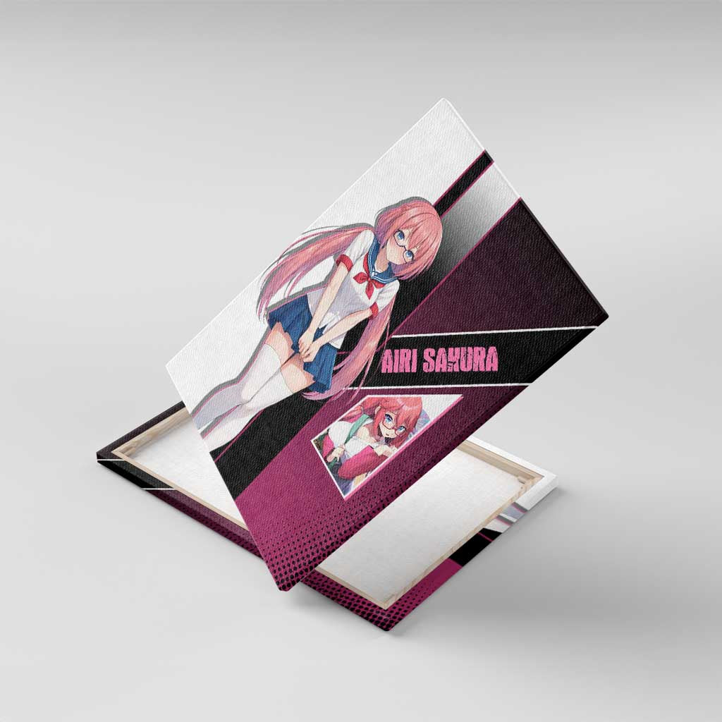 Airi Sakura Canvas Wall Art Shy Moe-Inspired Anime Style