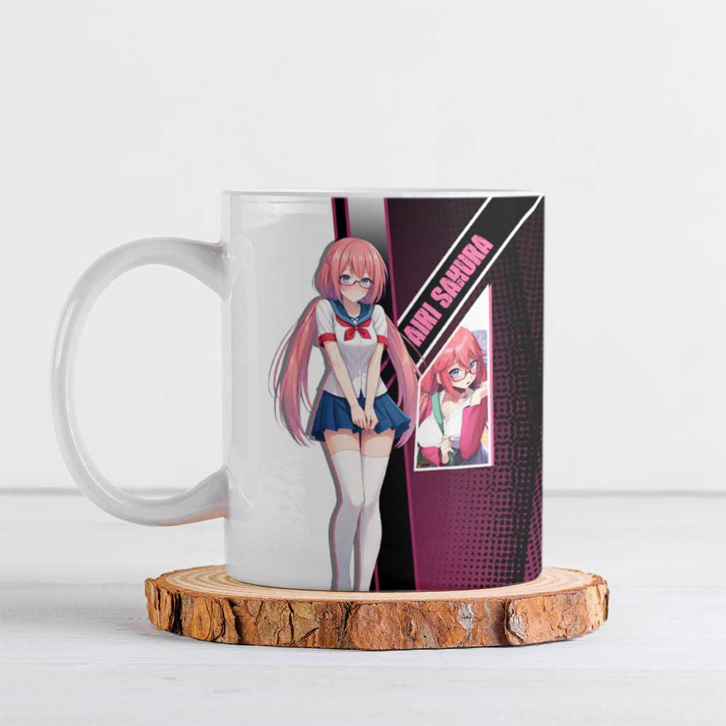 Airi Sakura Ceramic Mug Shy Moe-Inspired Anime Style