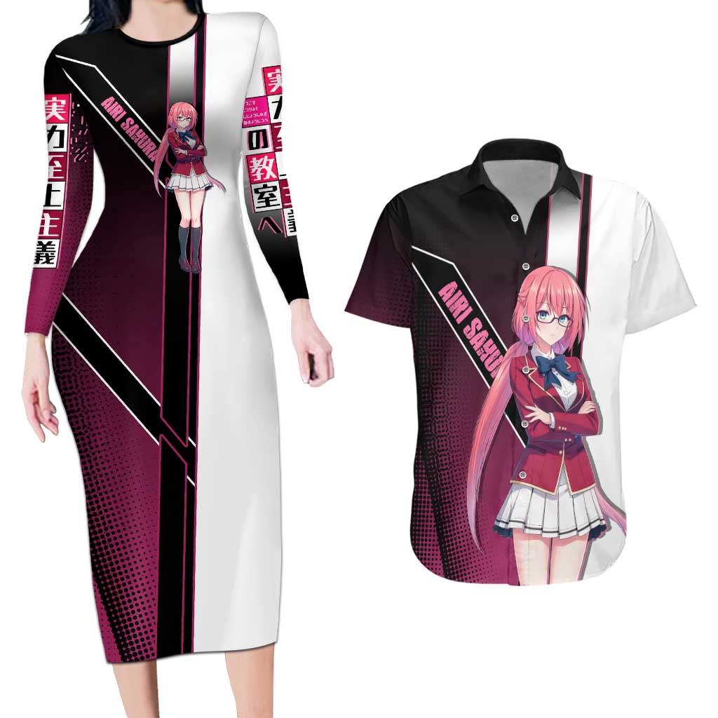Airi Sakura Couples Matching Long Sleeve Bodycon Dress and Hawaiian Shirt Shy Moe-Inspired Anime Style