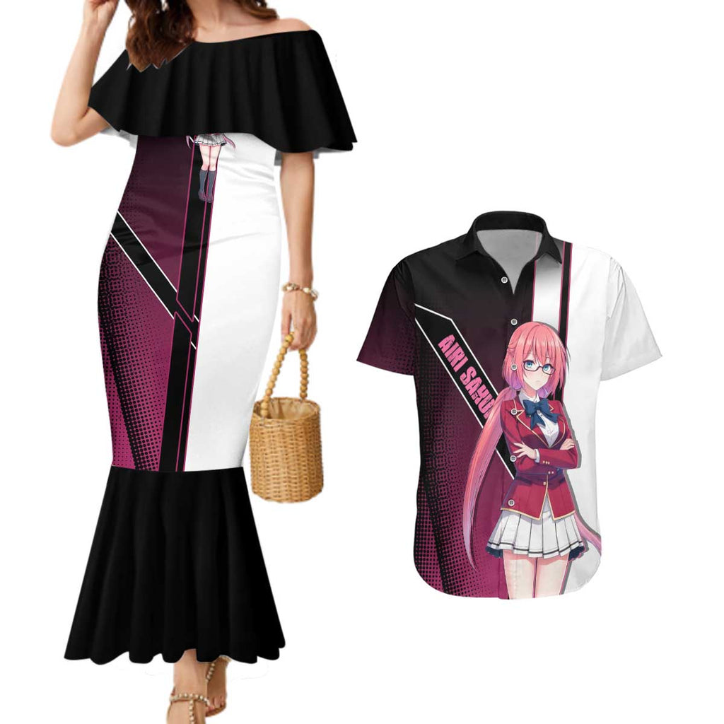 Airi Sakura Couples Matching Mermaid Dress and Hawaiian Shirt Shy Moe-Inspired Anime Style