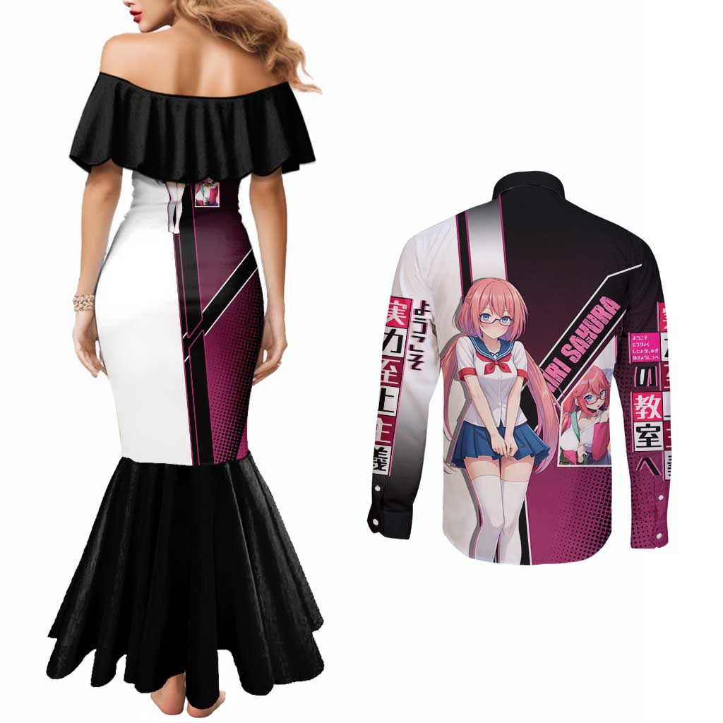 Airi Sakura Couples Matching Mermaid Dress and Long Sleeve Button Shirt Shy Moe-Inspired Anime Style