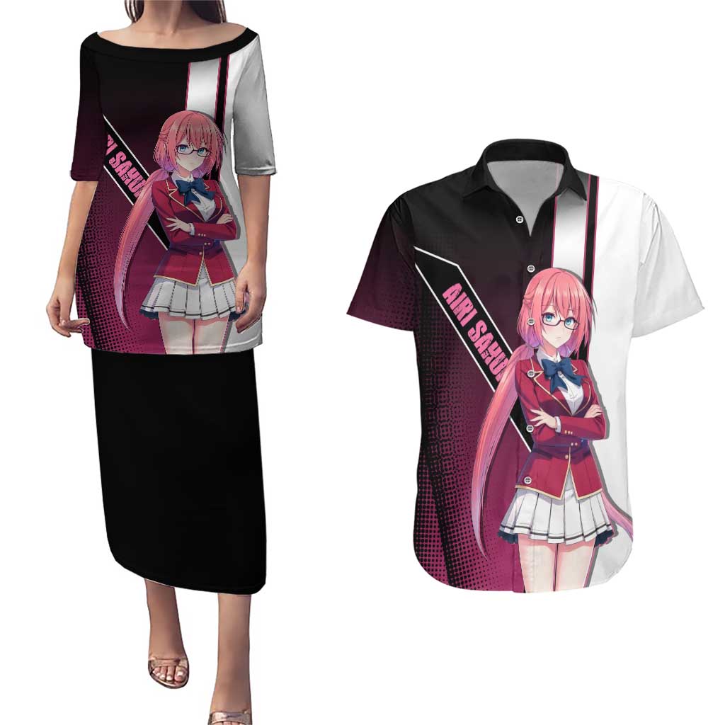 Airi Sakura Couples Matching Puletasi and Hawaiian Shirt Shy Moe-Inspired Anime Style