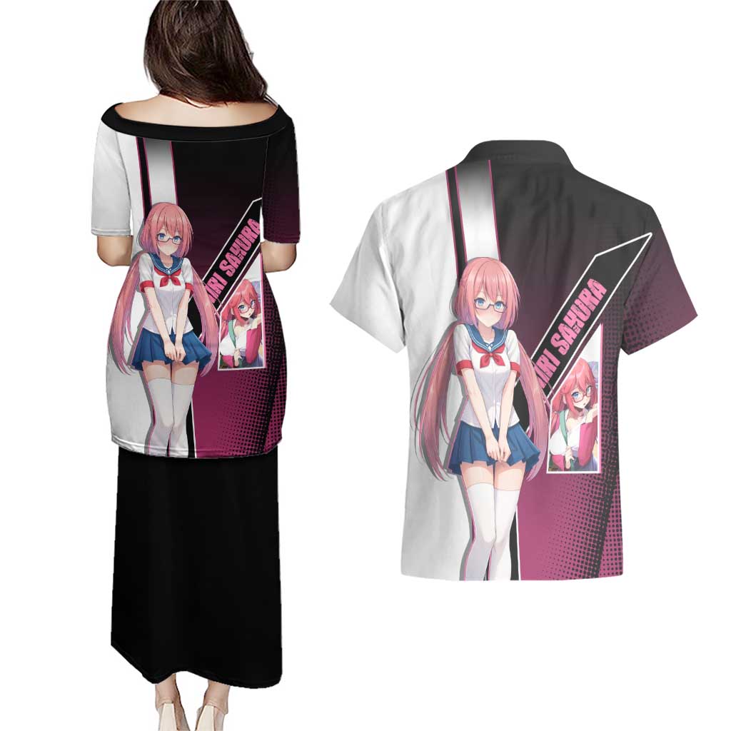 Airi Sakura Couples Matching Puletasi and Hawaiian Shirt Shy Moe-Inspired Anime Style