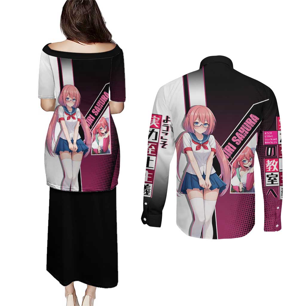 Airi Sakura Couples Matching Puletasi and Long Sleeve Button Shirt Shy Moe-Inspired Anime Style
