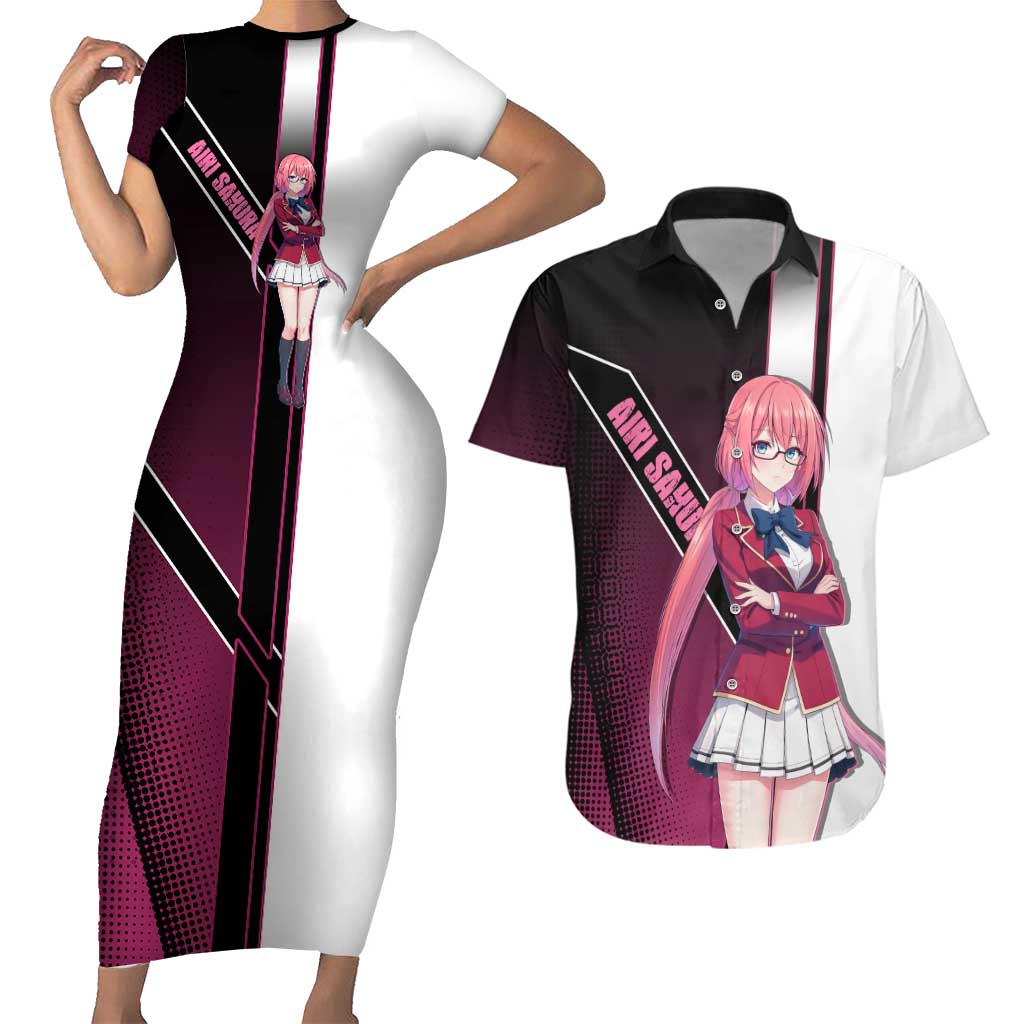 Airi Sakura Couples Matching Short Sleeve Bodycon Dress and Hawaiian Shirt Shy Moe-Inspired Anime Style
