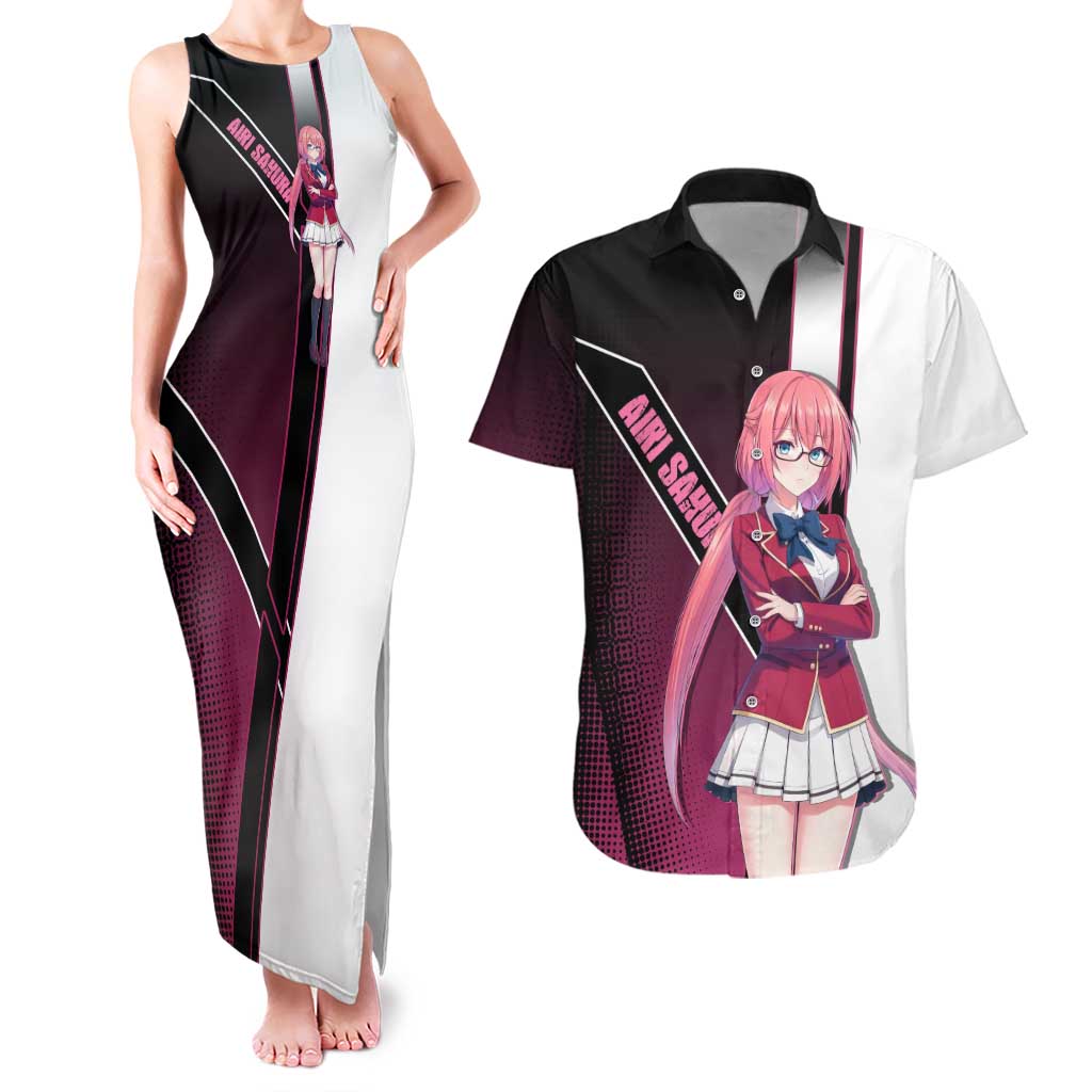 Airi Sakura Couples Matching Tank Maxi Dress and Hawaiian Shirt Shy Moe-Inspired Anime Style