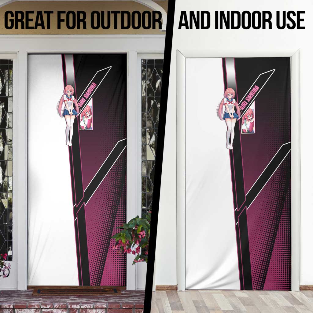 Airi Sakura Door Cover Shy Moe-Inspired Anime Style