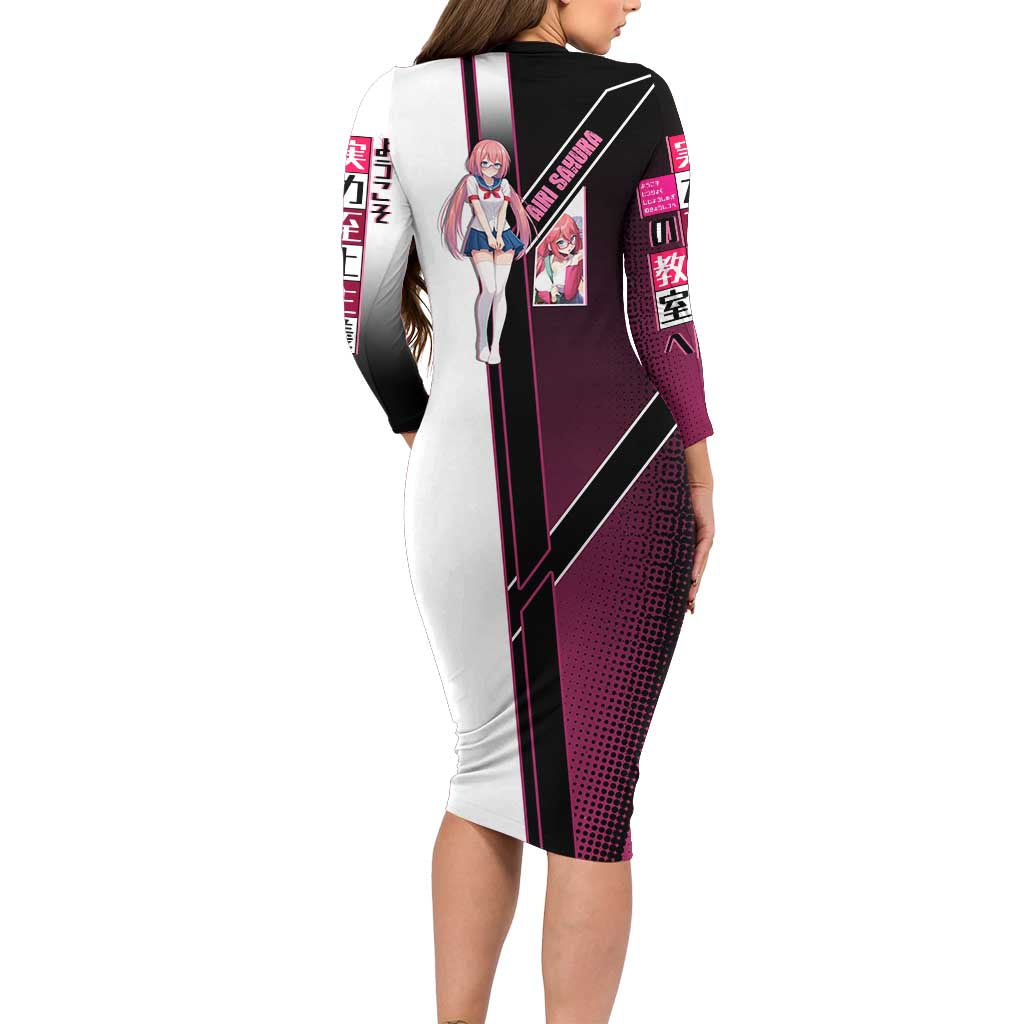 Airi Sakura Family Matching Long Sleeve Bodycon Dress and Hawaiian Shirt Shy Moe-Inspired Anime Style