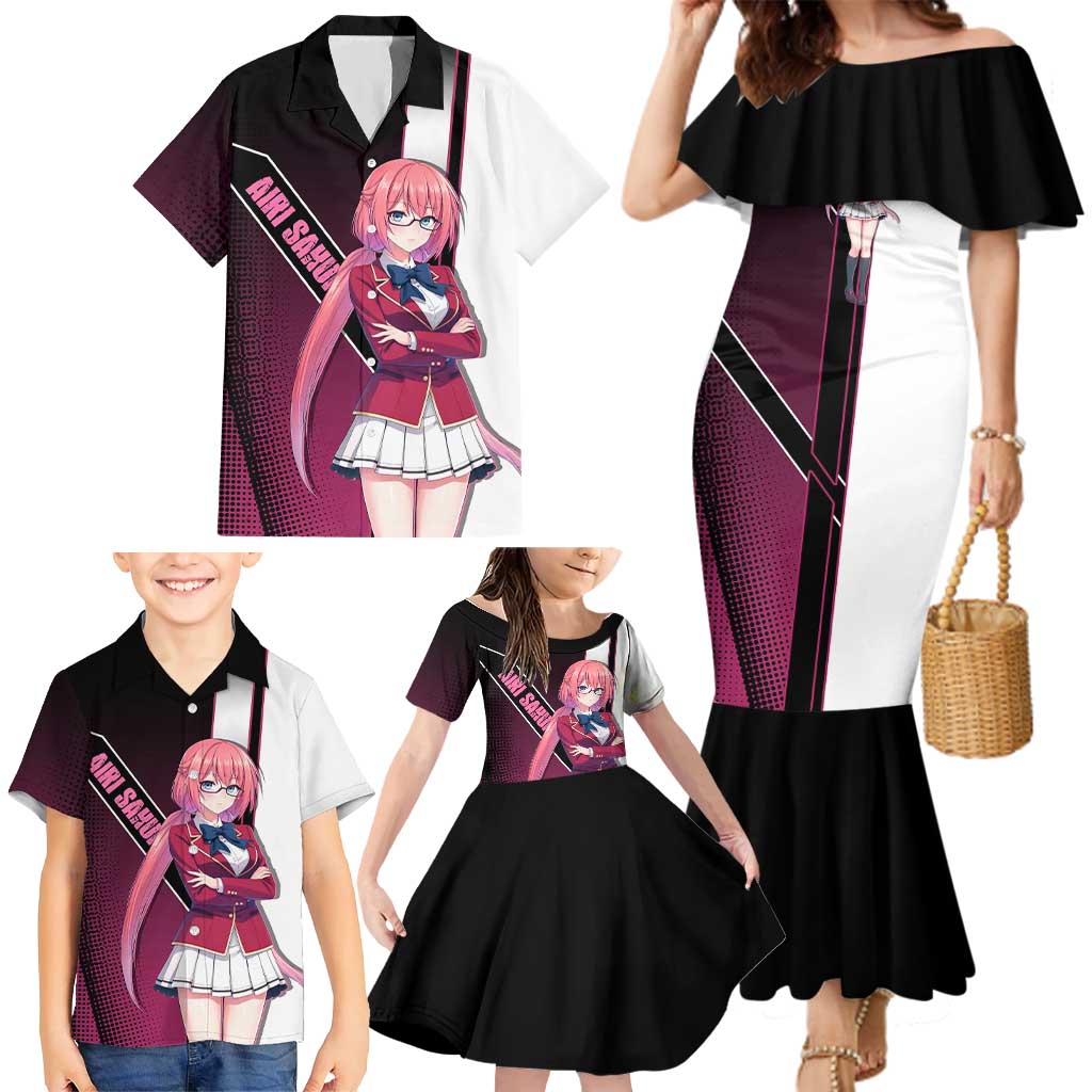 Airi Sakura Family Matching Mermaid Dress and Hawaiian Shirt Shy Moe-Inspired Anime Style