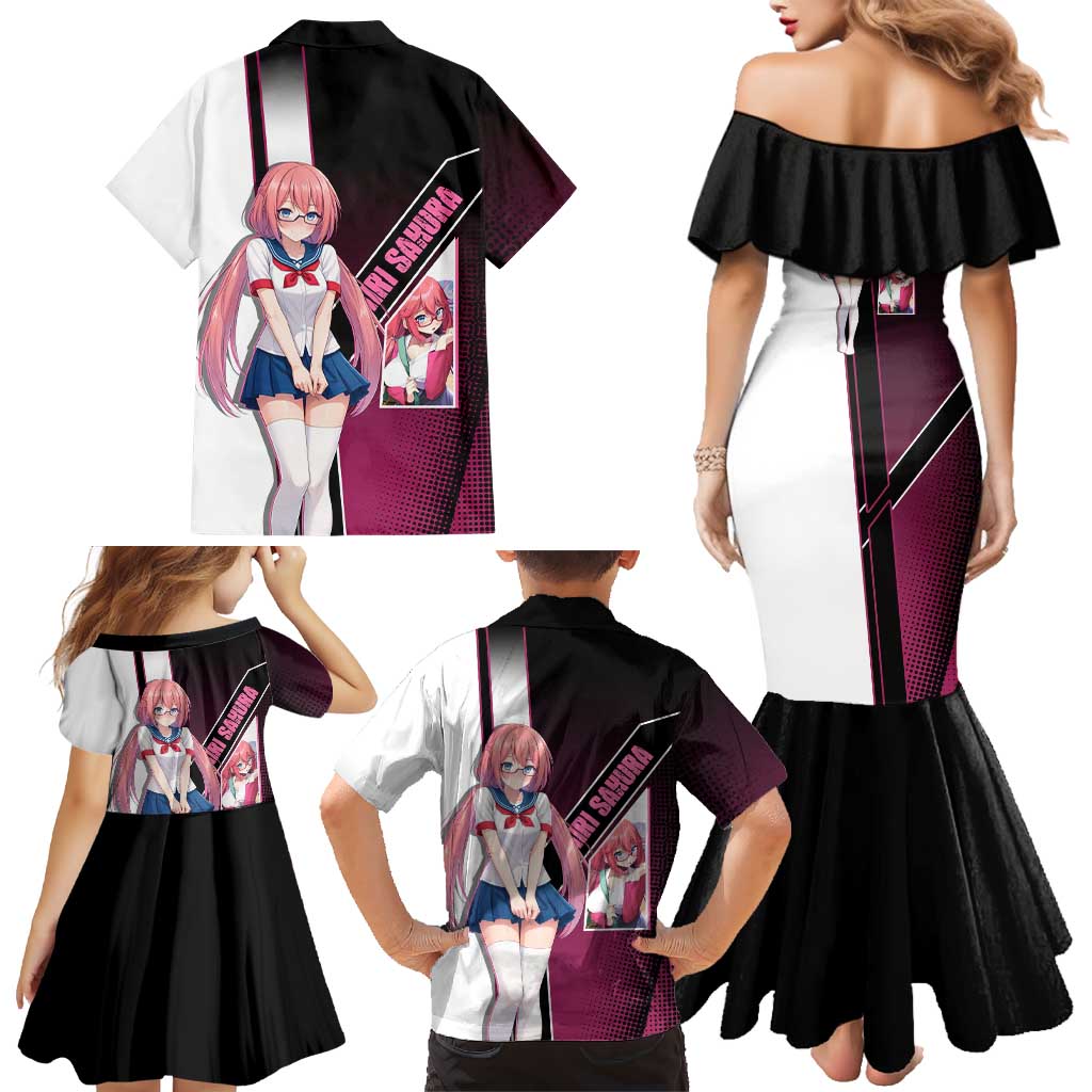 Airi Sakura Family Matching Mermaid Dress and Hawaiian Shirt Shy Moe-Inspired Anime Style