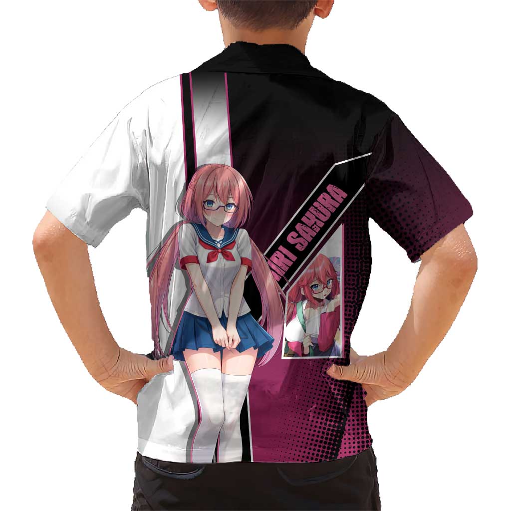 Airi Sakura Family Matching Off The Shoulder Long Sleeve Dress and Hawaiian Shirt Shy Moe-Inspired Anime Style